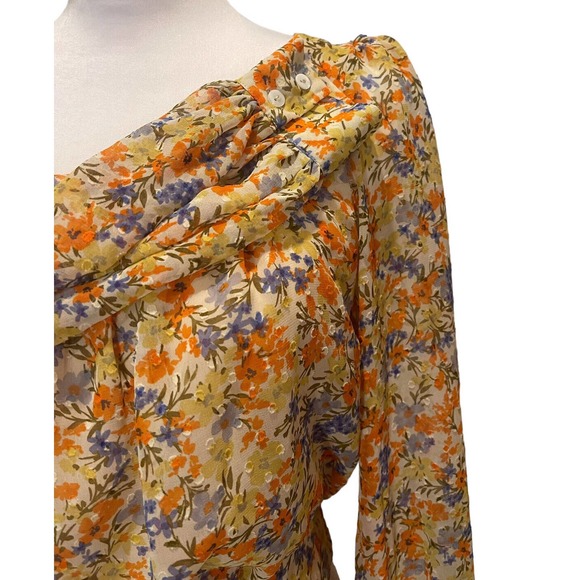Astr The Label Willa Shirt Xs Floral Boho Bliss Tie Back Cottage Prairie Classic - Picture 4 of 8